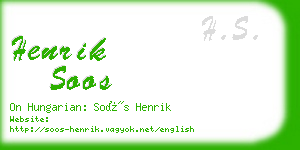 henrik soos business card